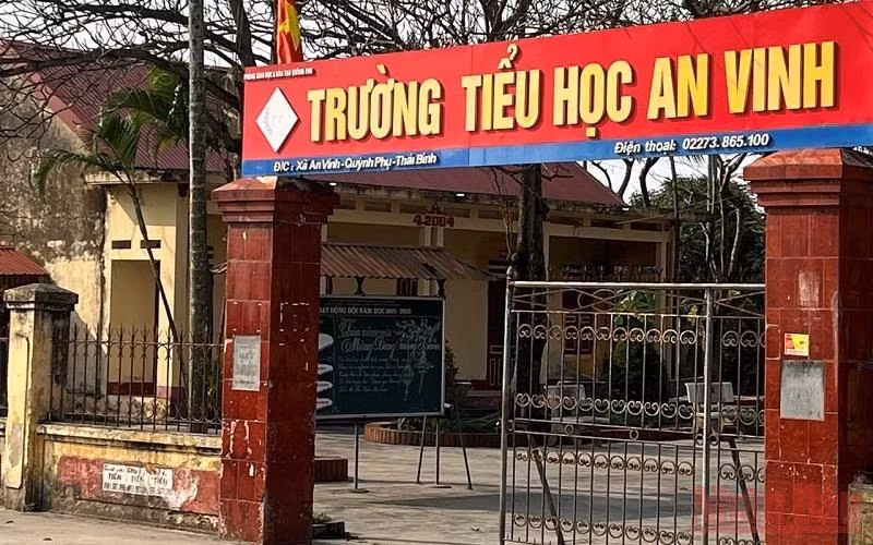 Trường Tiểu học An Vinh - nơi xảy ra vụ việc. Trường Tiểu học An Vinh - nơi xảy ra vụ việc.