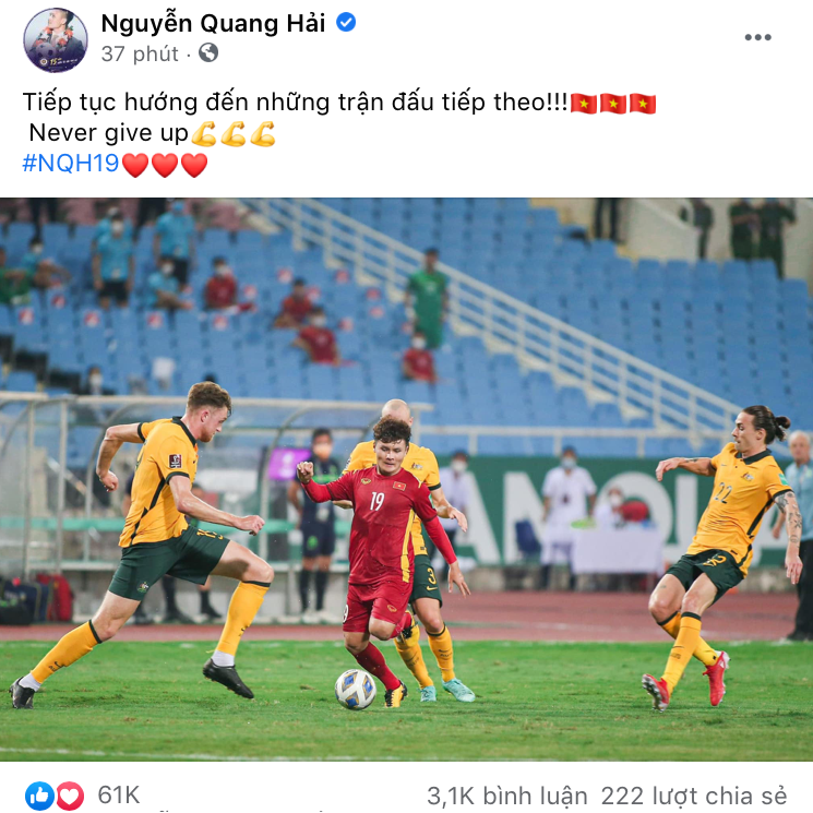 Quang Hải là cầu thủ luôn hướng về phía trước.