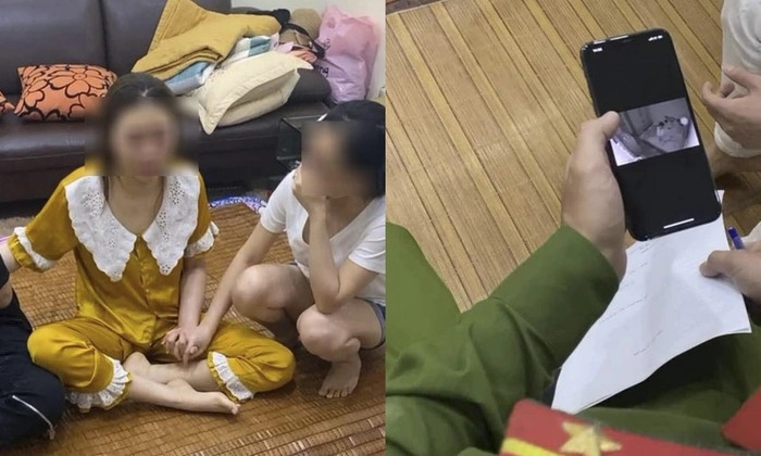 Nữ bảo mẫu C. (áo vàng) - người nghi bạo hành bé gái 1 tháng tuổi gây xôn xao dư luận.