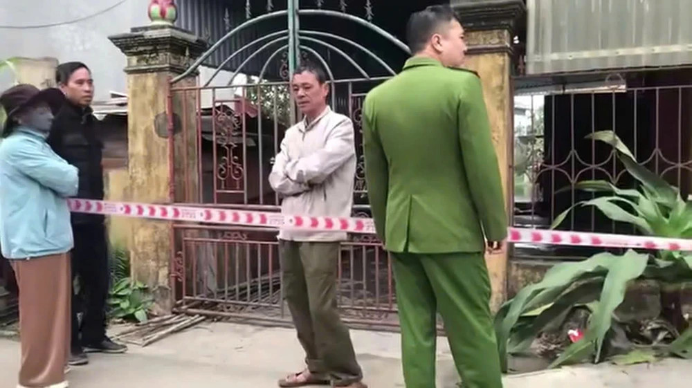 Hiện trường vụ án mạng. (Ảnh: Công an cung cấp cho báo chí)