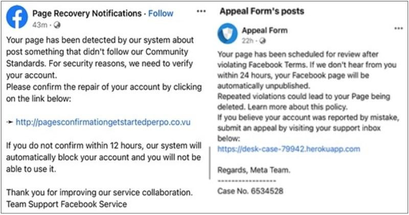 Một vài fanpage giả mạo mà Trustwave phát hiện.