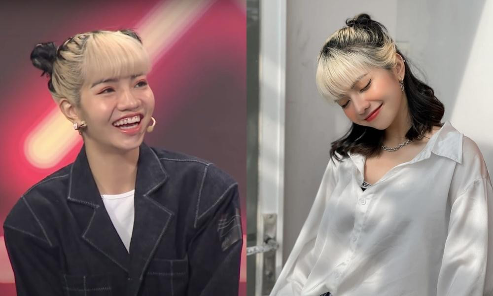 Nhan sắc của cô nàng hot TikToker khi xuất hiện trên sóng truyền hình.