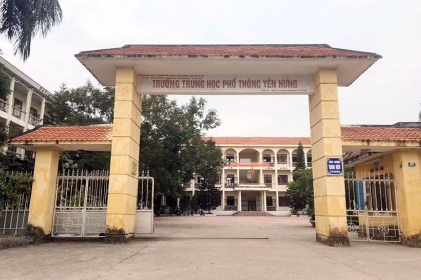 Trường THPT Yên Hưng, thị xã Quảng Yên, tỉnh Quảng Ninh, nơi xảy ra vụ việc. (Ảnh: Website nhà trường)