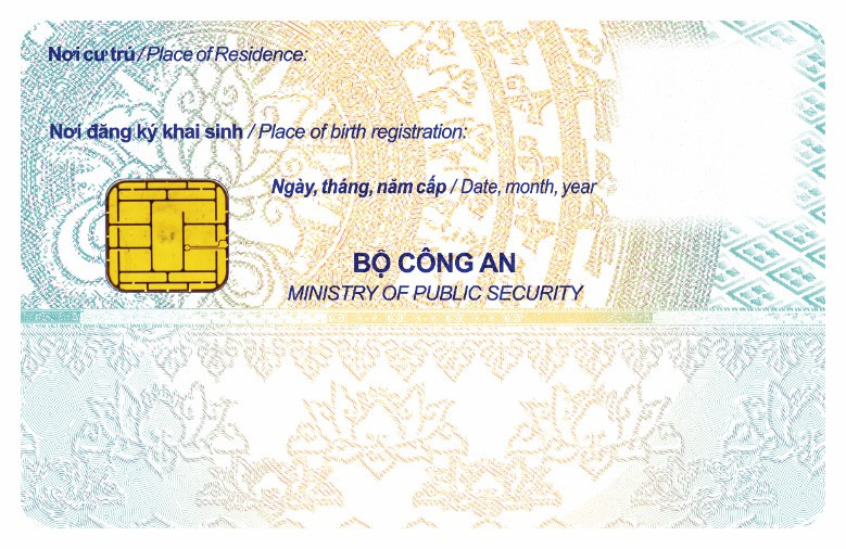 Mặt sau thẻ Căn cước. Mặt sau thẻ Căn cước.