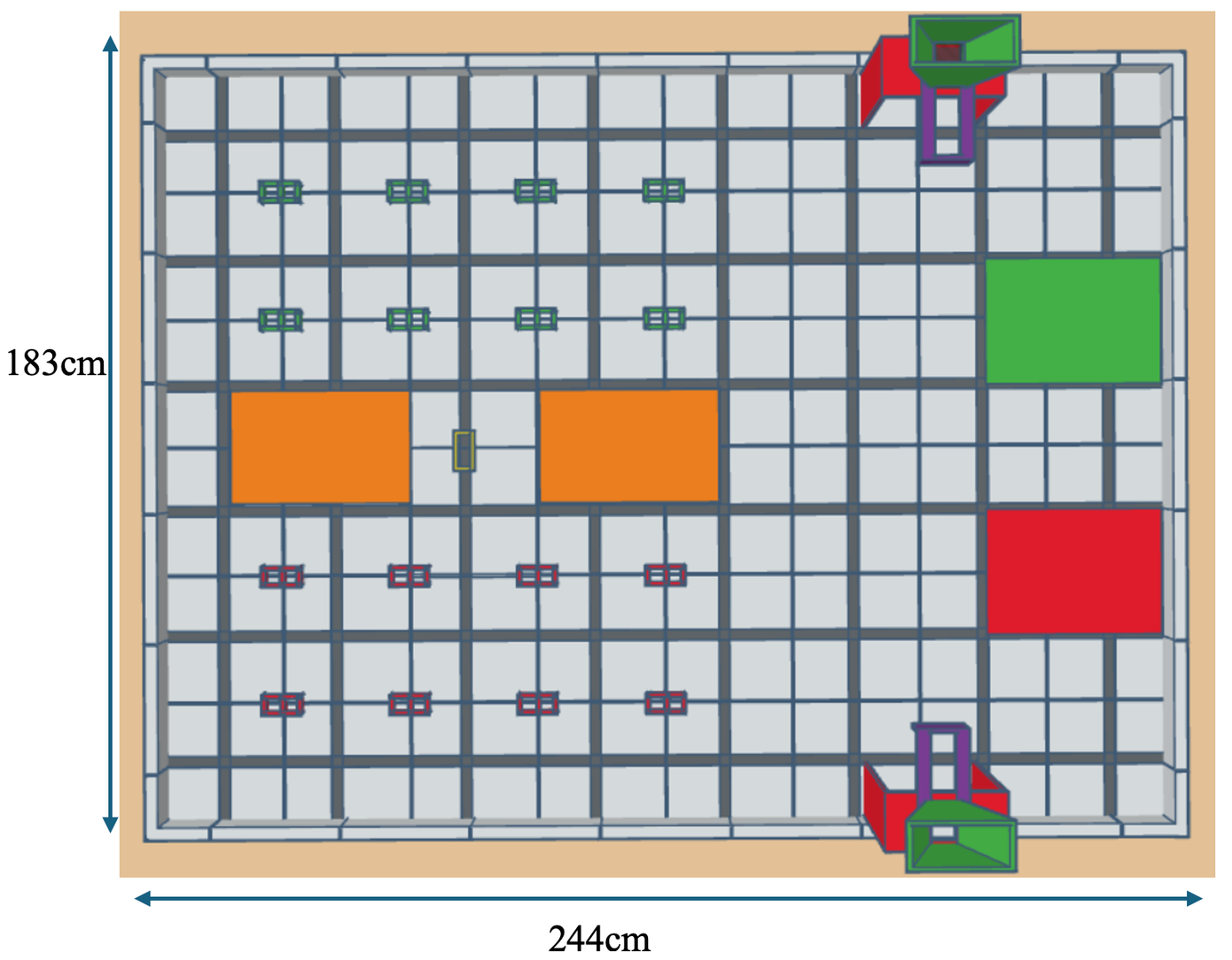 Sân thi đấu “Robot gieo hạt”.