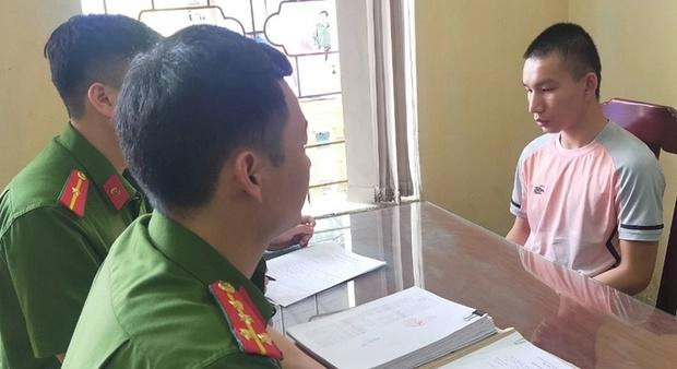 Nguyễn Đ.T. tại cơ quan công an. (Ảnh: Công an cung cấp cho báo chí)