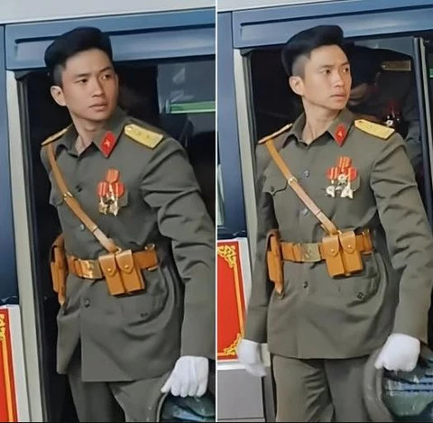 Khoảnh khắc Thượng úy Lê Hoàng Hiệp bước từ trên xe xuống gây bão mạng xã hội.