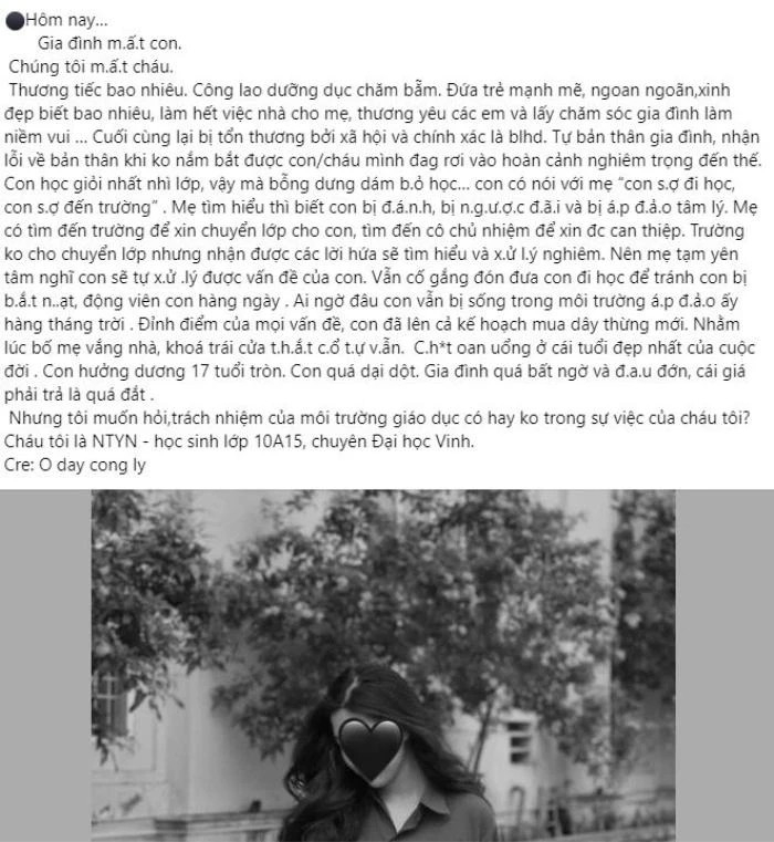 Bài đăng lan truyền trên mạng xã hội.