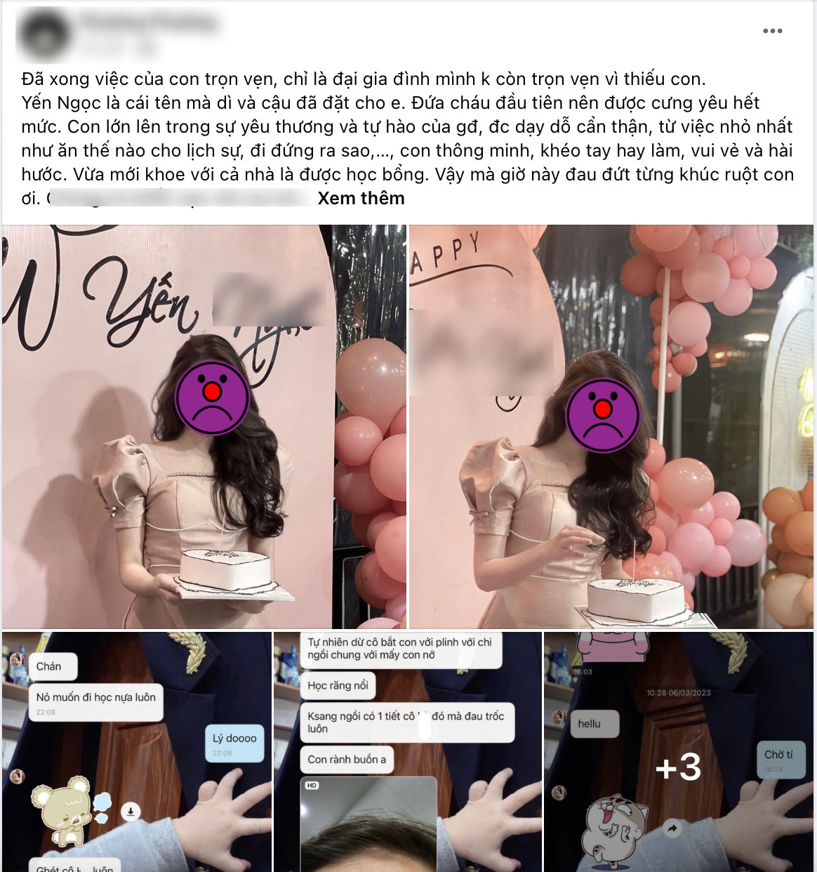 Bài đăng của người được cho là dì của nữ sinh N. thu hút hàng nghìn lượt chia sẻ.