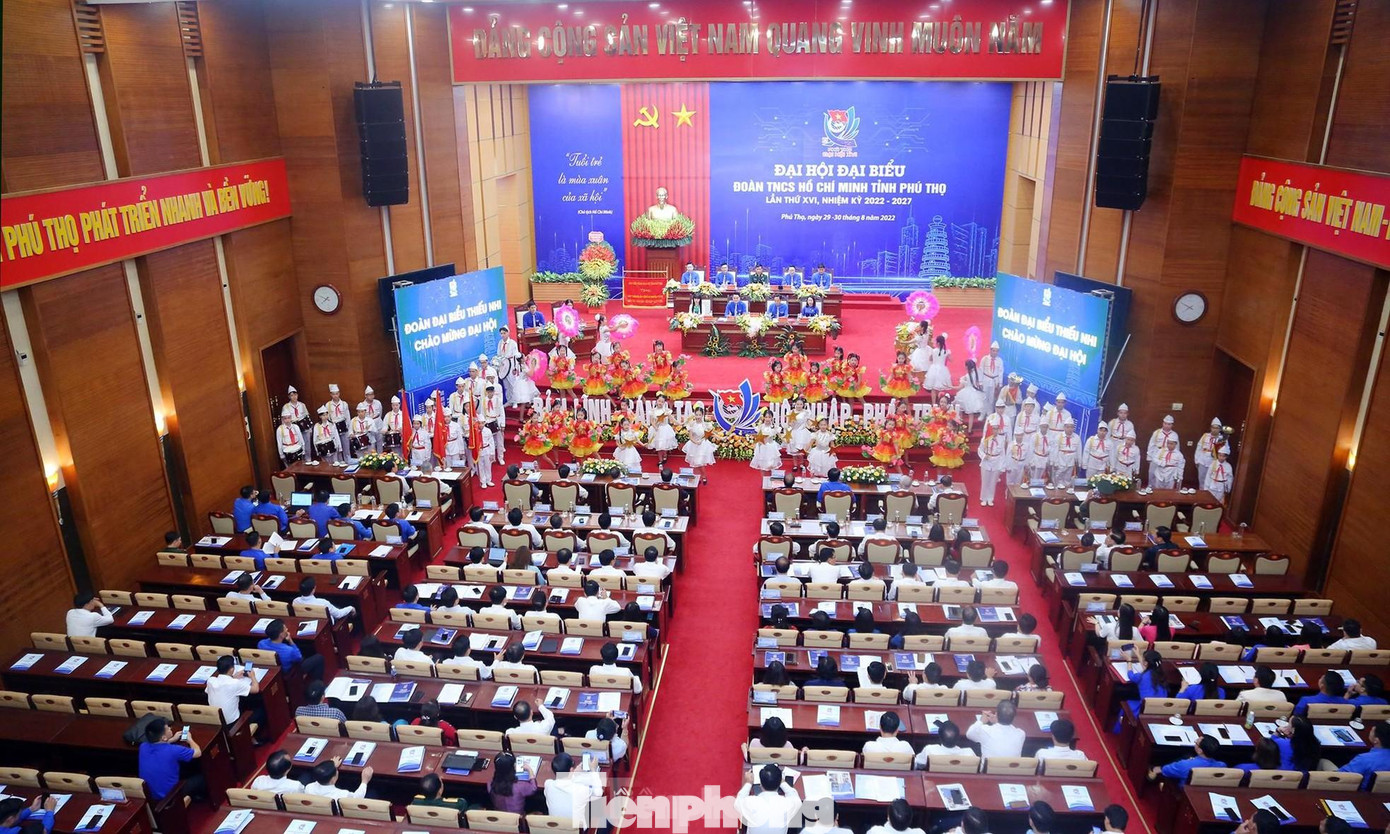Đại hội đại biểu Đoàn TNCS Hồ Chí Minh tỉnh Phú Thọ lần thứ XVI, nhiệm kỳ 2022 - 2027 diễn ra với tinh thần &quot;bản lĩnh - sáng tạo - hội nhập - phát triển&quot;. (Ảnh: TPO)