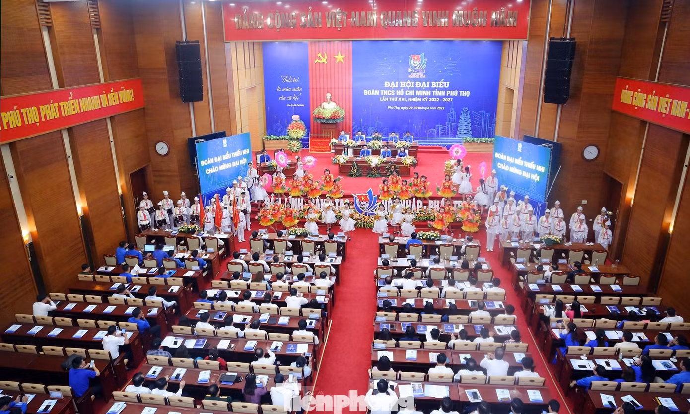 Đại hội đại biểu Đoàn TNCS Hồ Chí Minh tỉnh Phú Thọ lần thứ XVI, nhiệm kỳ 2022 - 2027 diễn ra với tinh thần "bản lĩnh - sáng tạo - hội nhập - phát triển". (Ảnh: TPO)