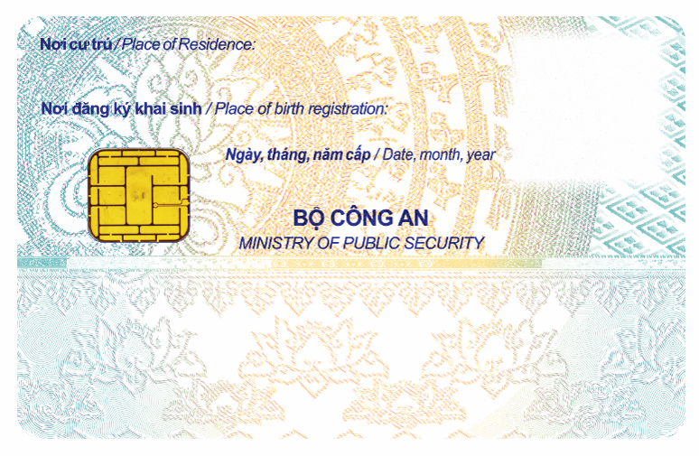 Mặt sau của thẻ căn cước.