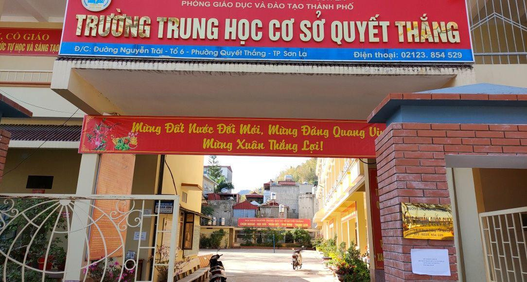 Trường THCS Quyết Thắng - nơi xảy ra vụ việc.