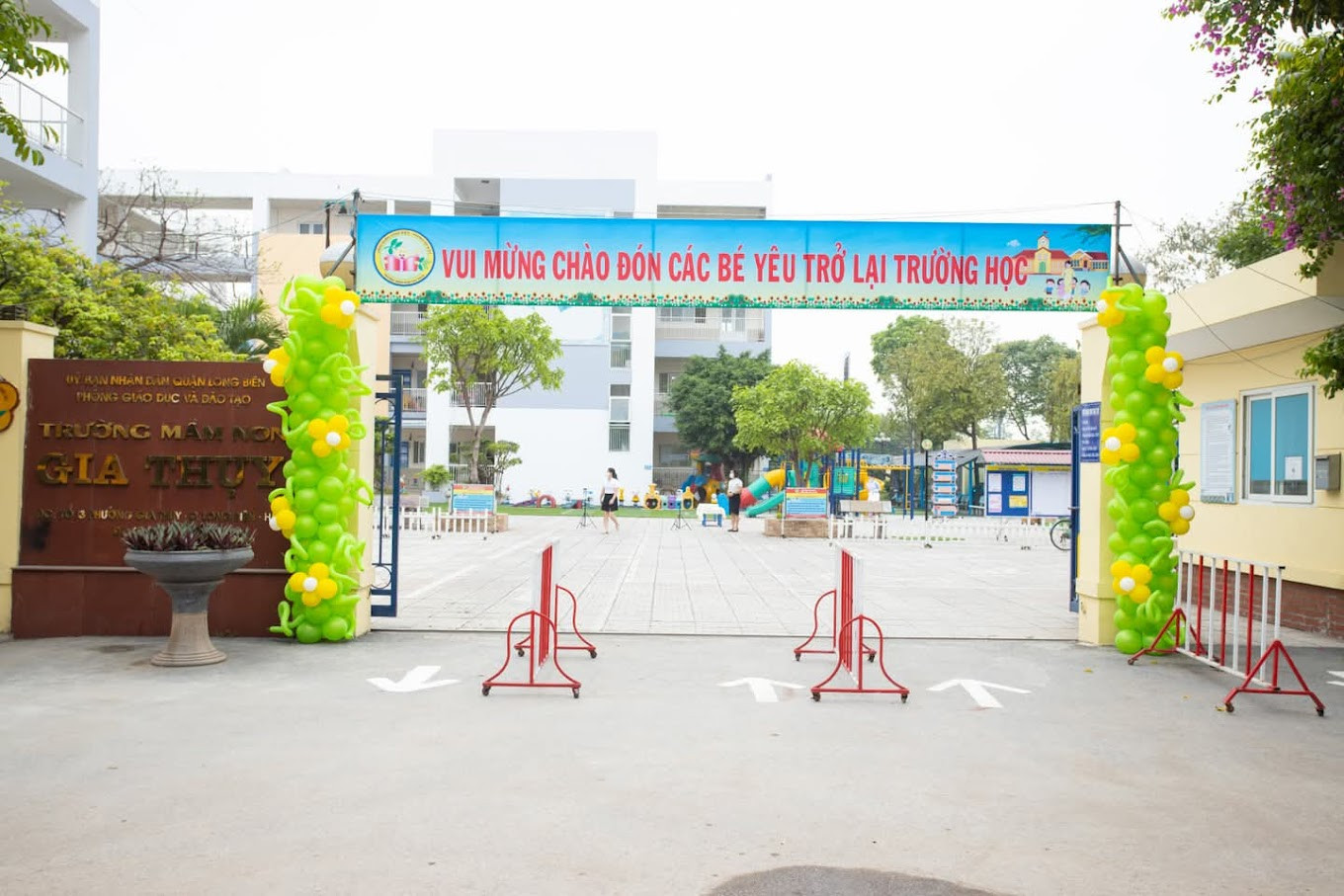 Trường Mầm non Gia Thụy (phường Bồ Đề, Hà Nội).