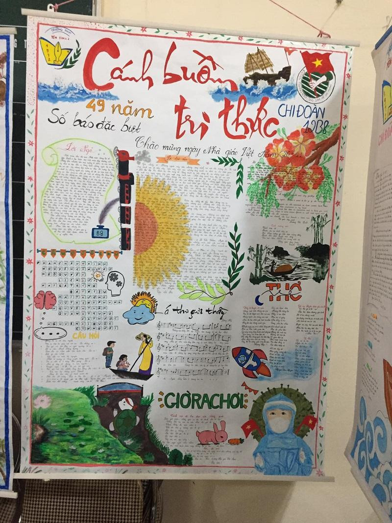 Báo tường là một trong những "đặc sản" không thể thiếu của hội học sinh. Báo tường là một trong những "đặc sản" không thể thiếu của hội học sinh.