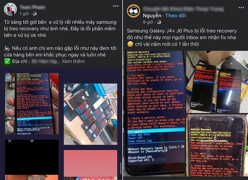 Nhiều người phản ánh điện thoại Samsung bị treo lỗi Recovery. Nhiều người phản ánh điện thoại Samsung bị treo lỗi Recovery.