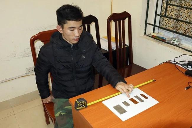 Đối tượng Nguyễn Trung Huyên tại Cơ quan điều tra.