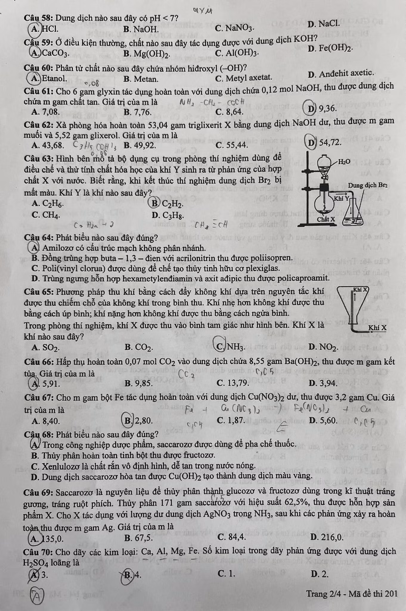 Đề thi tốt nghiệp THPT Quốc gia năm 2024 môn Hóa học mã đề 201. Đề thi tốt nghiệp THPT Quốc gia năm 2024 môn Hóa học mã đề 201.