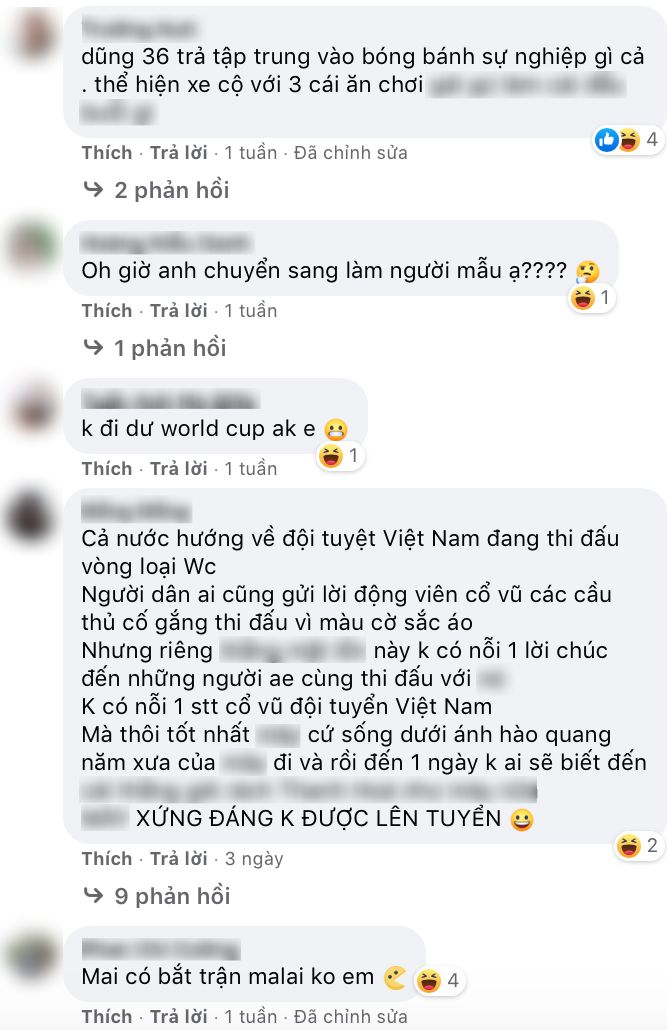 Một số dân mạng để lại bình luận chỉ trích Bùi Tiến Dũng. Một số dân mạng để lại bình luận chỉ trích Bùi Tiến Dũng.