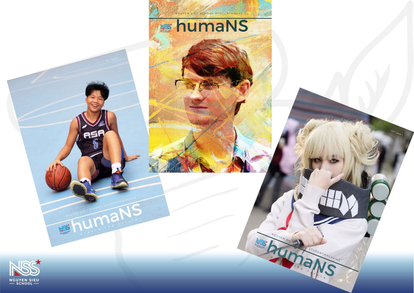 Một vài thiết kế tạp chí nội san của trường Nguyễn Siêu khi Đạt còn học lớp 9.
