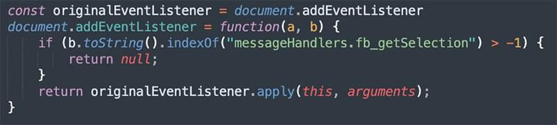 Đoạn code để tránh bị Facebook và Instagram theo dõi.