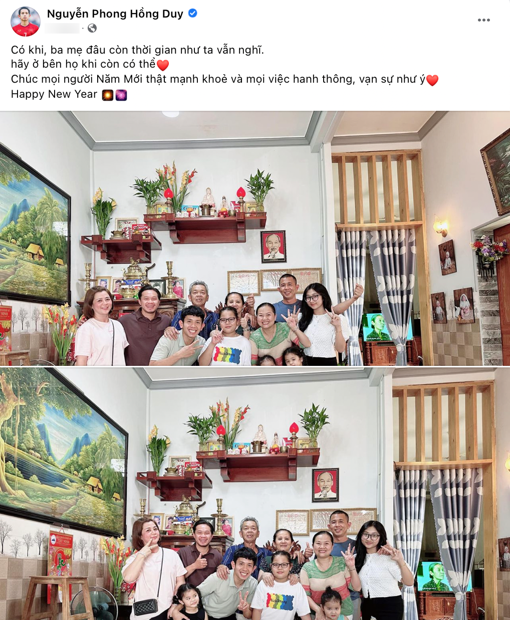 Hồng Duy sum vầy cùng gia đình trong dịp Tết.