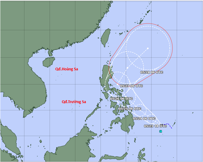 Đường đi của cơn bão đầu tiên trên khu vực Tây Bắc Thái Bình Dương.