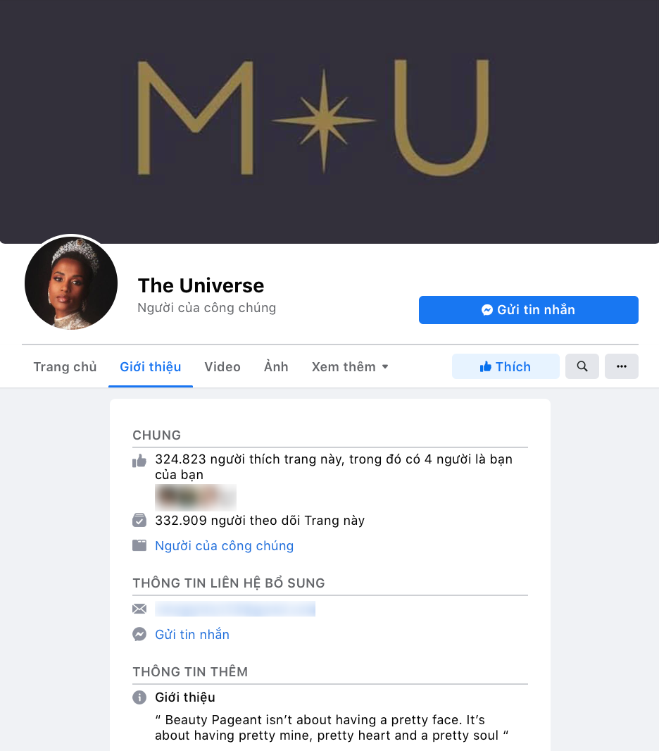 Fanpage giả mạo cuộc thi Miss Universe thu hút hơn 300K lượt người theo dõi.