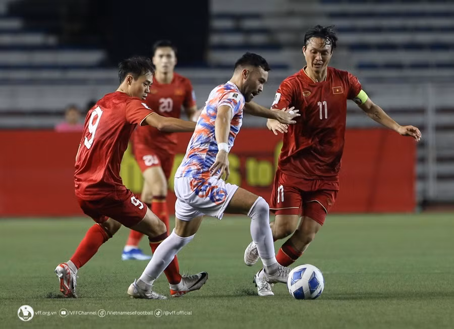 ĐT Việt Nam có 3 điểm đầu tiên sau thắng lợi trên sân của Philippines. (Ảnh: VFF) ĐT Việt Nam có 3 điểm đầu tiên sau thắng lợi trên sân của Philippines. (Ảnh: VFF)