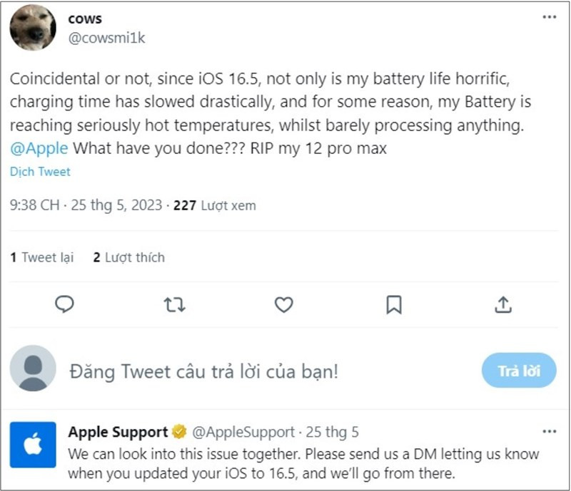 Người dùng iPhone than phiền máy hao pin nhanh hơn sau khi cập nhật iOS 16.5 ảnh 1 Người dùng iPhone than phiền máy hao pin nhanh hơn sau khi cập nhật iOS 16.5 ảnh 1