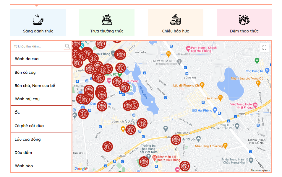 Bản đồ số gợi ý điểm đến dành cho những tín đồ ẩm thực.