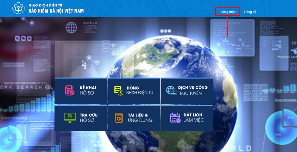 Giao diện Cổng dịch vụ công BHXH Việt Nam. Giao diện Cổng dịch vụ công BHXH Việt Nam.