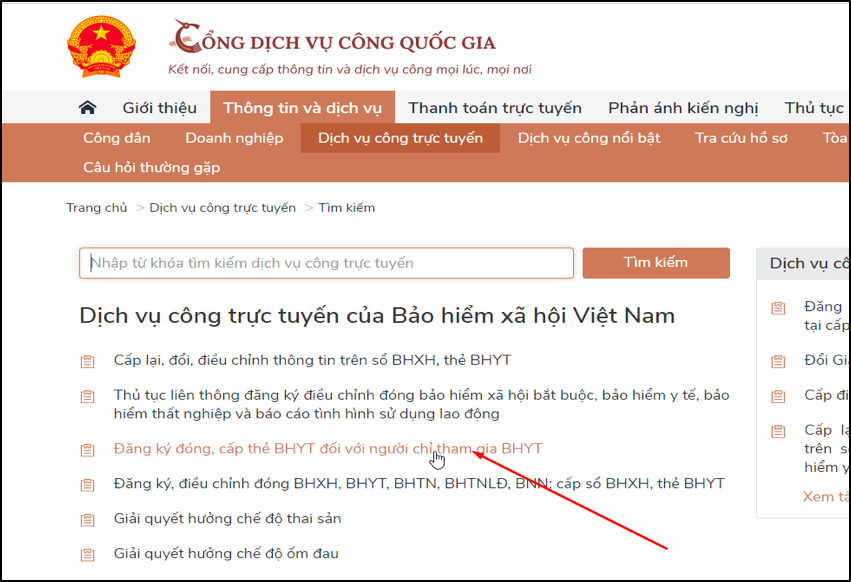 Giao diện Cổng dịch vụ công quốc gia. Giao diện Cổng dịch vụ công quốc gia.