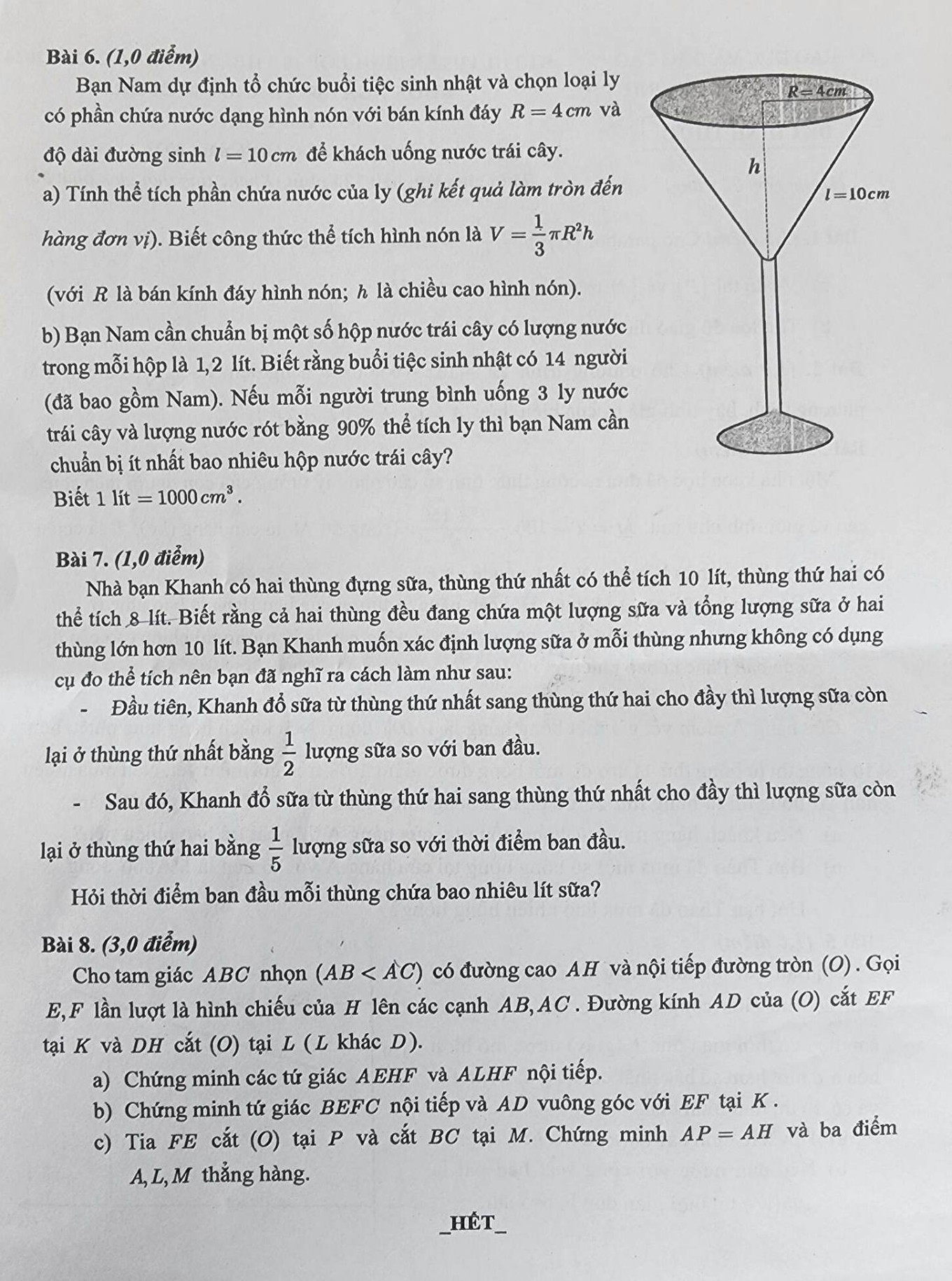 Đề thi môn Toán vào lớp 10 tại TP.HCM.