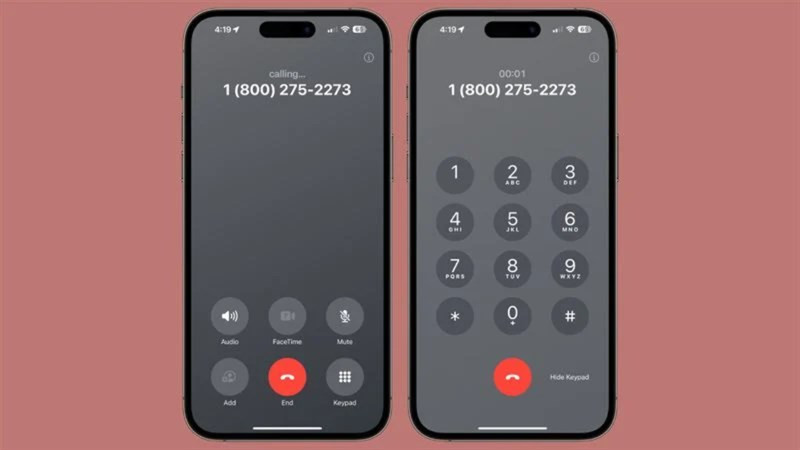 Nút kết thúc cuộc gọi khi bàn phím số được mở rộng đã được di chuyển đến vị trí ở giữa dưới cùng màn hình. Nút kết thúc cuộc gọi khi bàn phím số được mở rộng đã được di chuyển đến vị trí ở giữa dưới cùng màn hình.