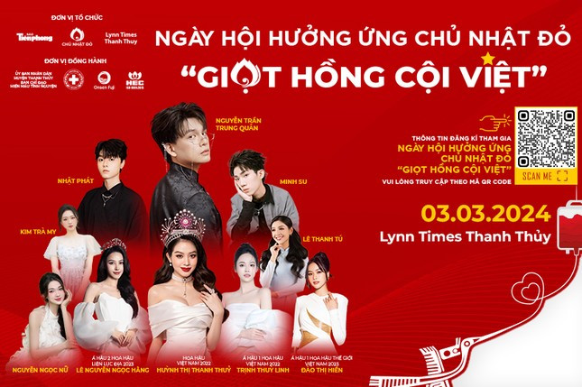 Đồng hành cùng Báo Tiền Phong, hội Chữ Thập đỏ và các đơn vị địa phương, Lynn Times Thanh Thủy đăng cai tổ chức Chủ Nhật Đỏ 2024.