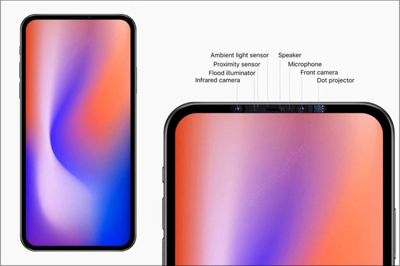 Một concept về iPhone không phần khuyết. (Ảnh: Ben Geskin) Một concept về iPhone không phần khuyết. (Ảnh: Ben Geskin)