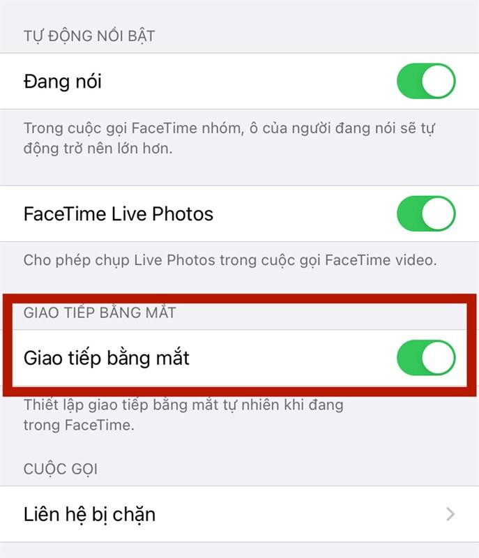 Để tắt tính năng này, người dùng cần truy cập vào Cài đặt > Chọn FaceTime > Tắt "Giao tiếp bằng mắt". Để tắt tính năng này, người dùng cần truy cập vào Cài đặt > Chọn FaceTime > Tắt "Giao tiếp bằng mắt".
