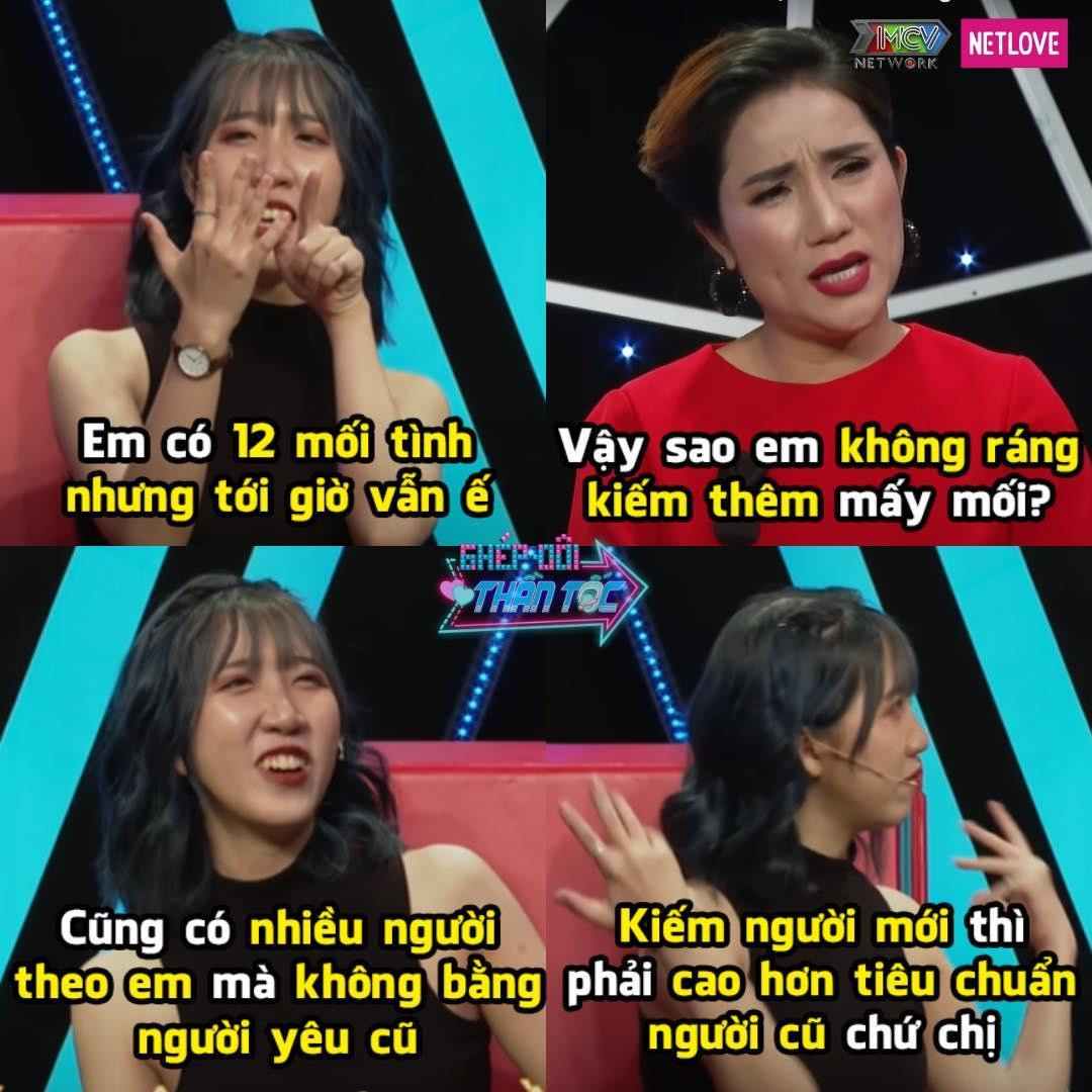 Đoan Minh cho rằng người yêu mới thì phải cao hơn tiêu chuẩn người yêu cũ. (Ảnh: Fanpage Ghép đôi thần tốc) Đoan Minh cho rằng người yêu mới thì phải cao hơn tiêu chuẩn người yêu cũ. (Ảnh: Fanpage Ghép đôi thần tốc)