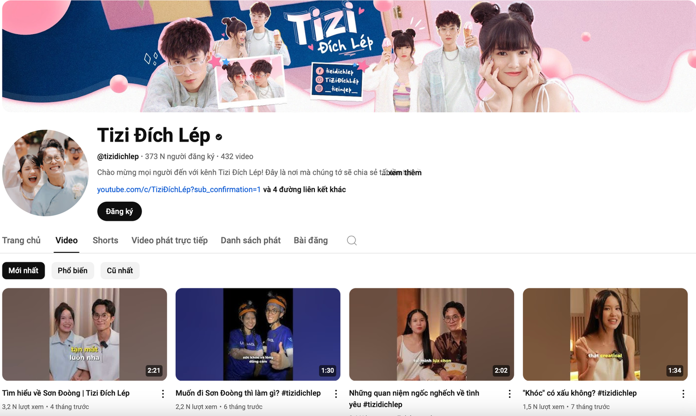 Kênh YouTube Tizi Đích Lép. Kênh YouTube Tizi Đích Lép.