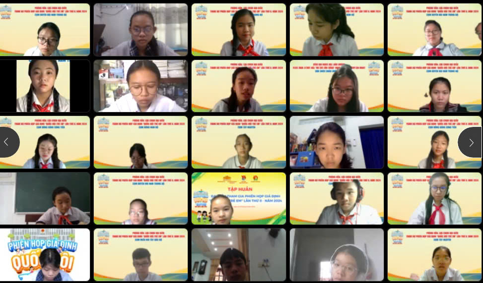 Các đại biểu thiếu nhi từ điểm cầu các tỉnh, thành phố. Các đại biểu thiếu nhi từ điểm cầu các tỉnh, thành phố.