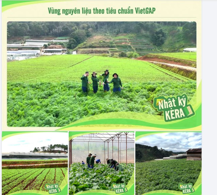 Kera từng quảng cáo nguyên liệu làm sản phẩm này theo tiêu chuẩn VietGAP.