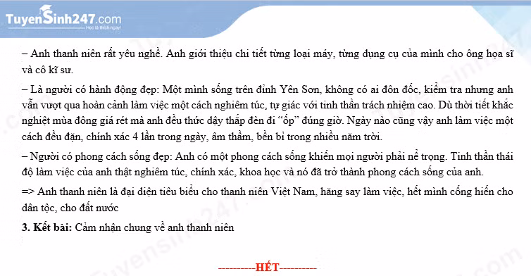 Đáp án gợi ý do Tuyensinh247.com thực hiện.