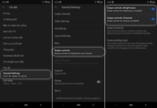 Cách bật cử chỉ vuốt.