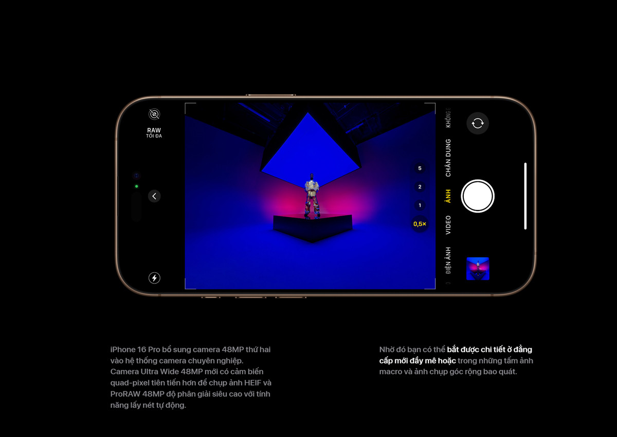 iPhone 16 Pro bổ sung camera 48MP thứ 2. (Ảnh: Apple)