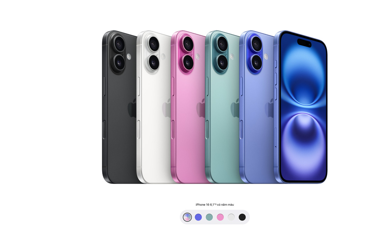 Những màu sắc mới trên iPhone 16. (Ảnh: Apple)