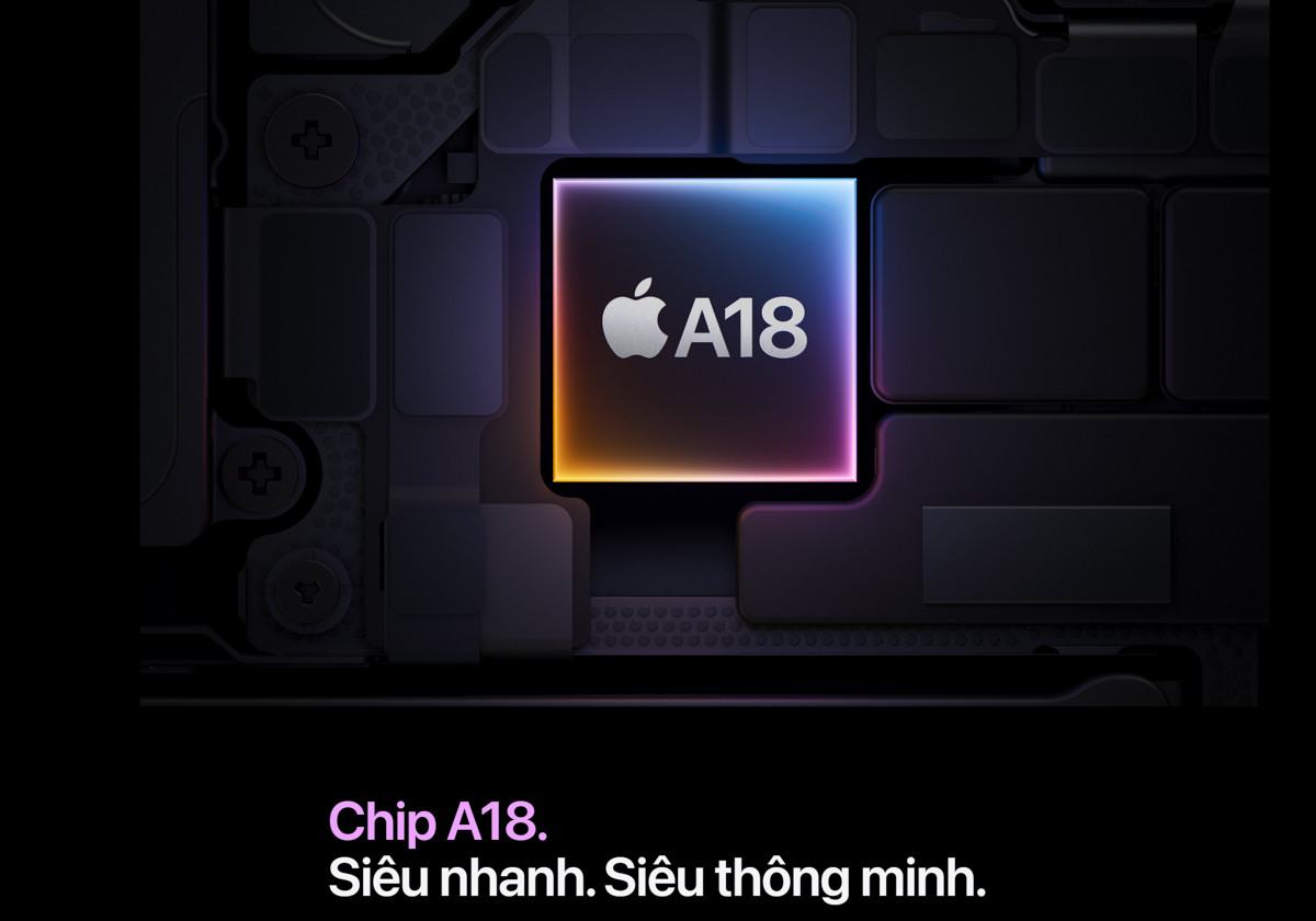 iPhone 16 sử dụng chip Apple A18 mạnh mẽ. (Ảnh: Apple)