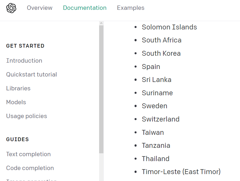 Những quốc gia hỗ trợ Open AI hiện tại chưa có Việt Nam. Những quốc gia hỗ trợ Open AI hiện tại chưa có Việt Nam.