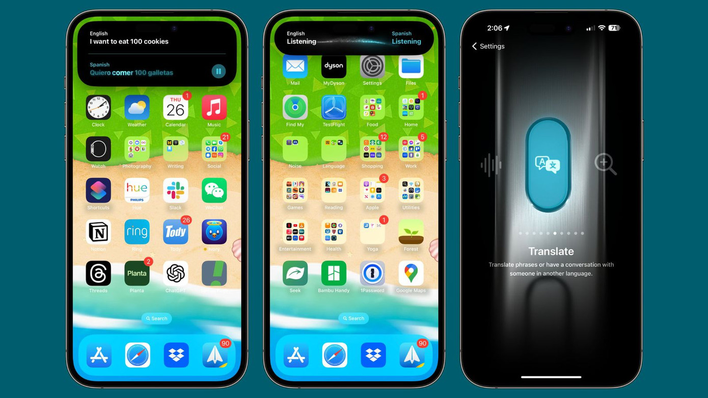 Chế độ dịch của nút Action.