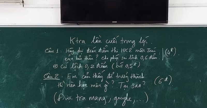 Đề kiểm tra môn Toán cuối cùng của đời học sinh khiến nhiều dân mạng không khỏi xúc động. (Ảnh: Quỳnh Giang)